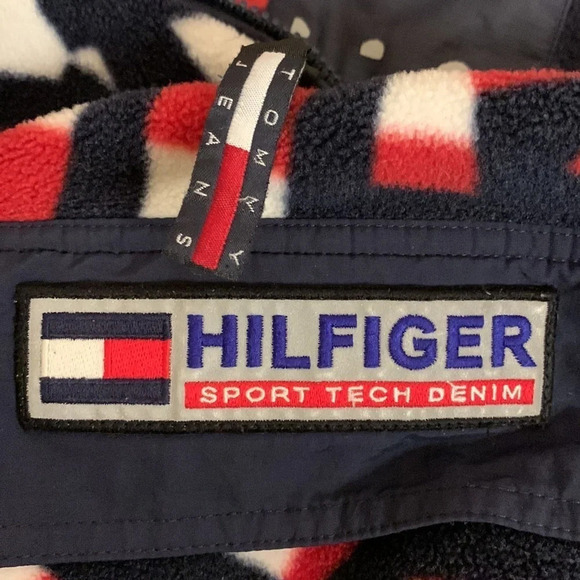 Tommy Hilfiger Tommy Jeans Sport Tech Denim Men's Cozy Rare 1/4 zip Fleece - Picture 15 of 15